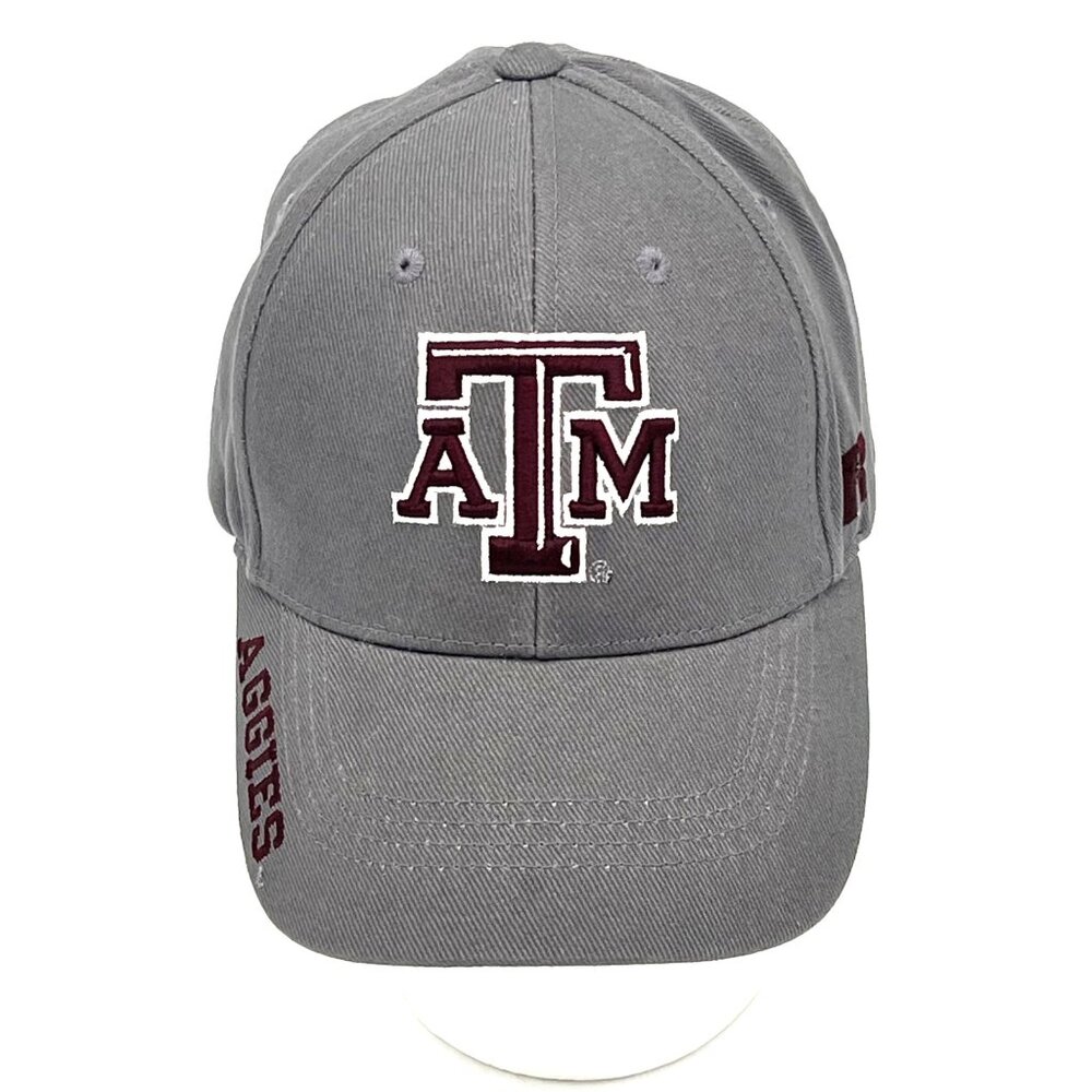 Texas A&M Aggies Embroidered Gray Baseball Cap By Russell Adjustable Strap OSFM - Picture 2 of 16